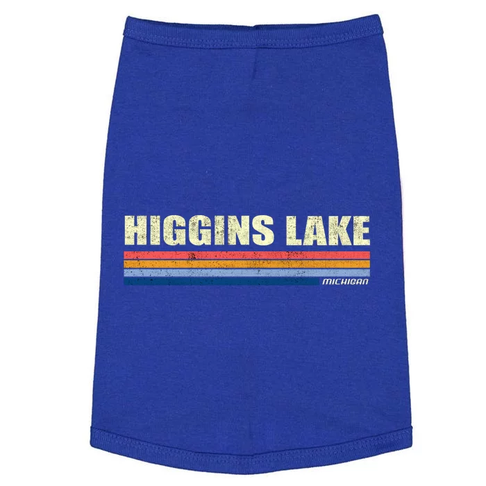 Higgins Lake Michigan Retro Style 1980's Logo Doggie Tank