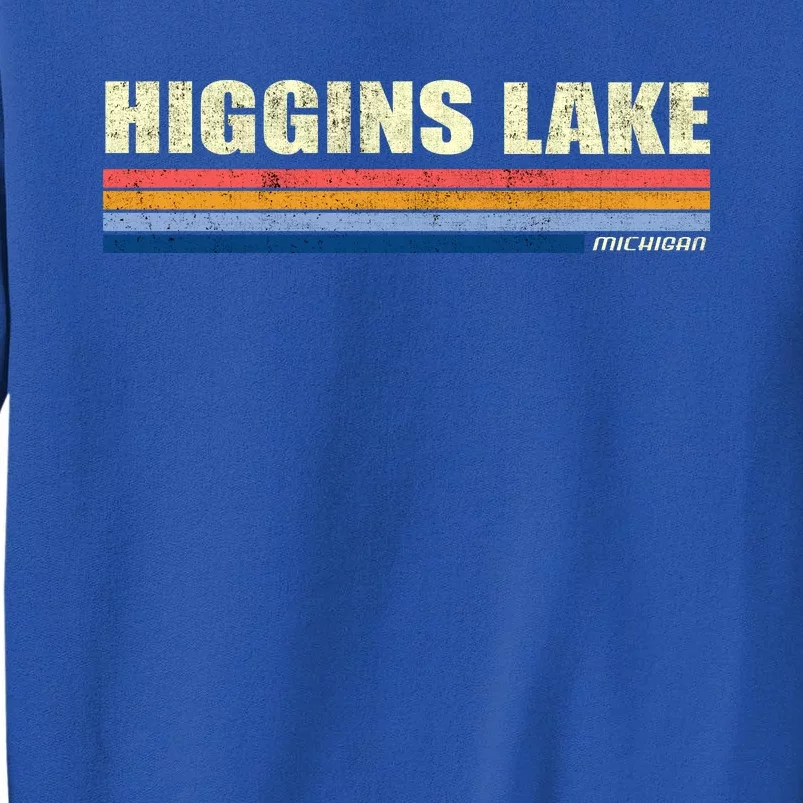 Higgins Lake Michigan Retro Style 1980's Logo Sweatshirt