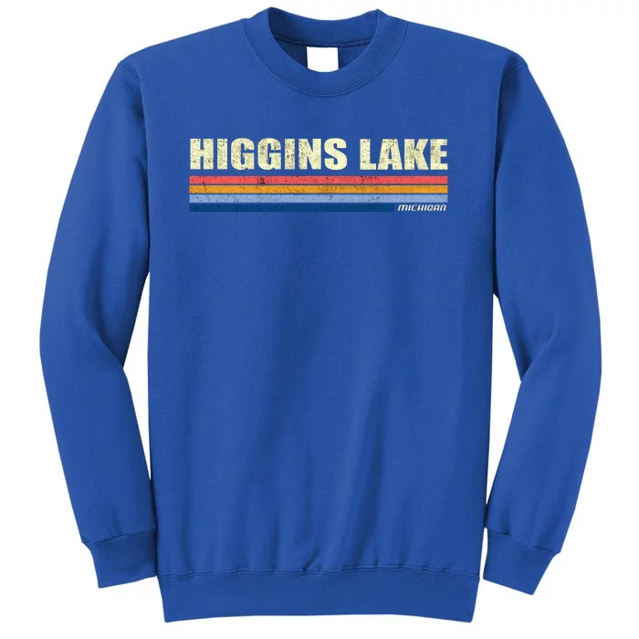 Higgins Lake Michigan Retro Style 1980's Logo Sweatshirt