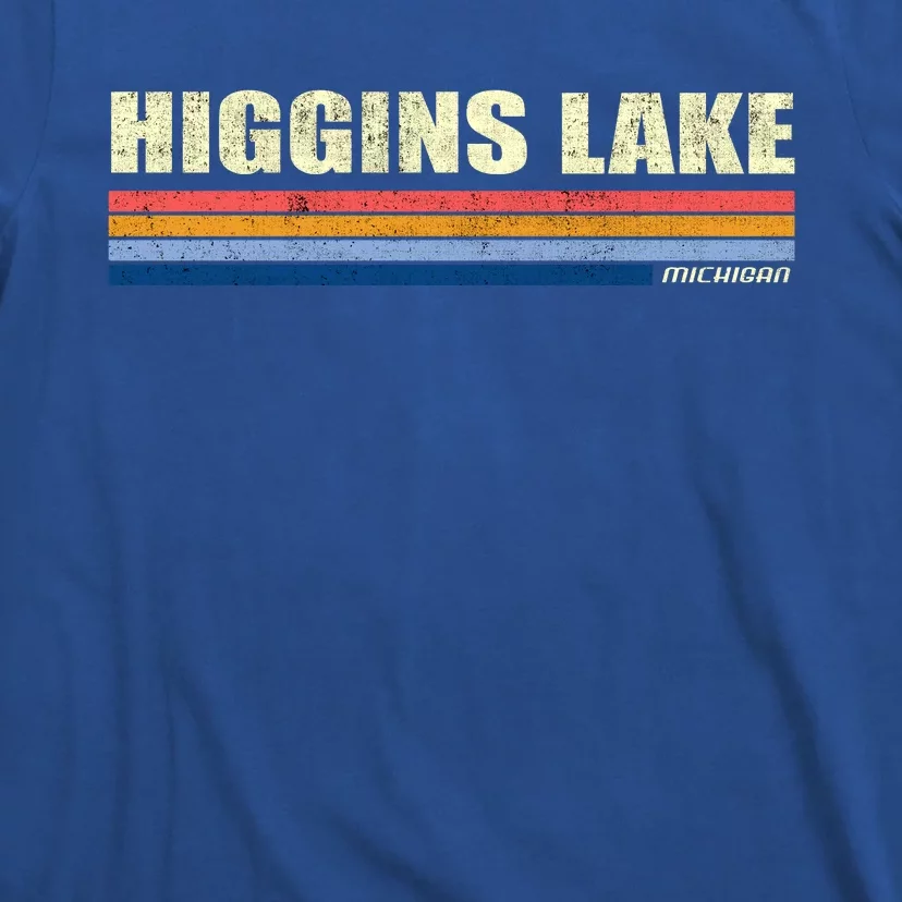 Higgins Lake Michigan Retro Style 1980's Logo T-Shirt