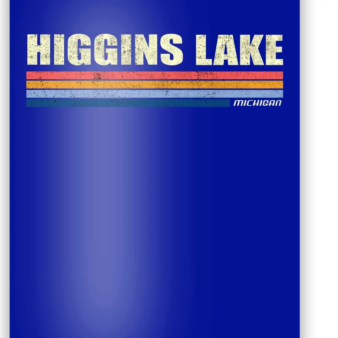 Higgins Lake Michigan Retro Style 1980's Logo Poster