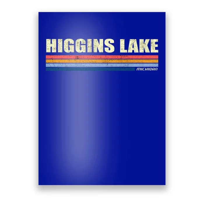 Higgins Lake Michigan Retro Style 1980's Logo Poster