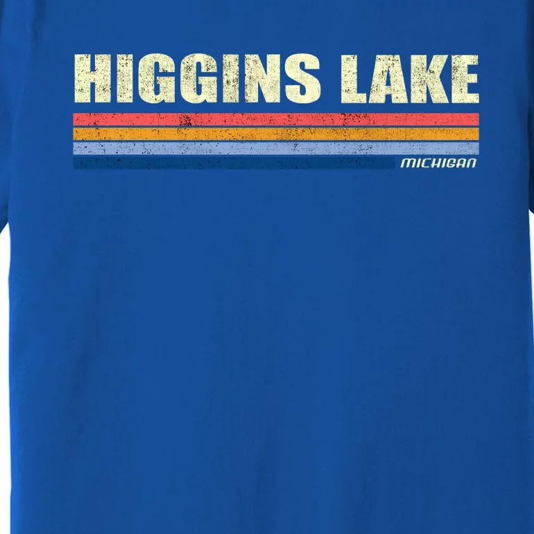 Higgins Lake Michigan Retro Style 1980's Logo Premium T-Shirt