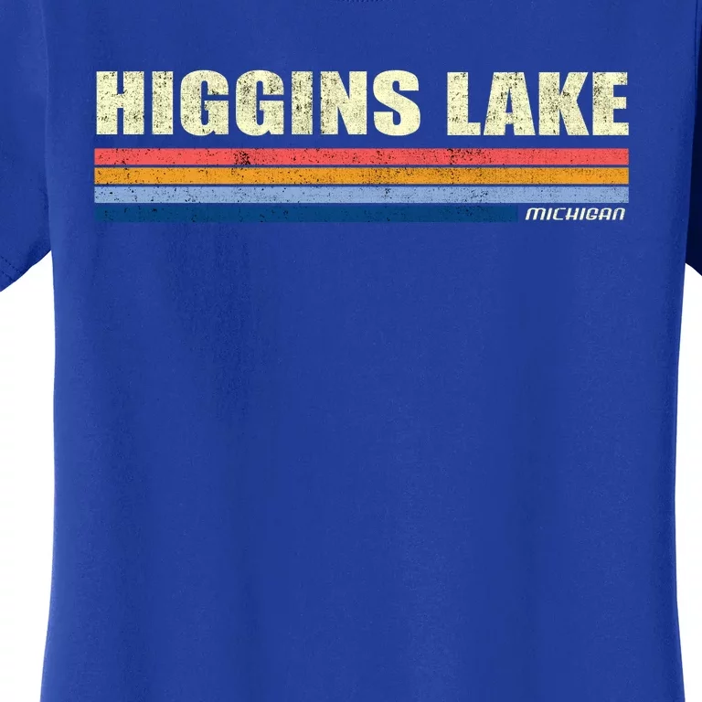 Higgins Lake Michigan Retro Style 1980's Logo Women's T-Shirt