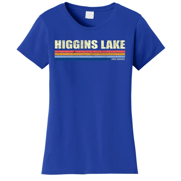 Higgins Lake Michigan Retro Style 1980's Logo Women's T-Shirt