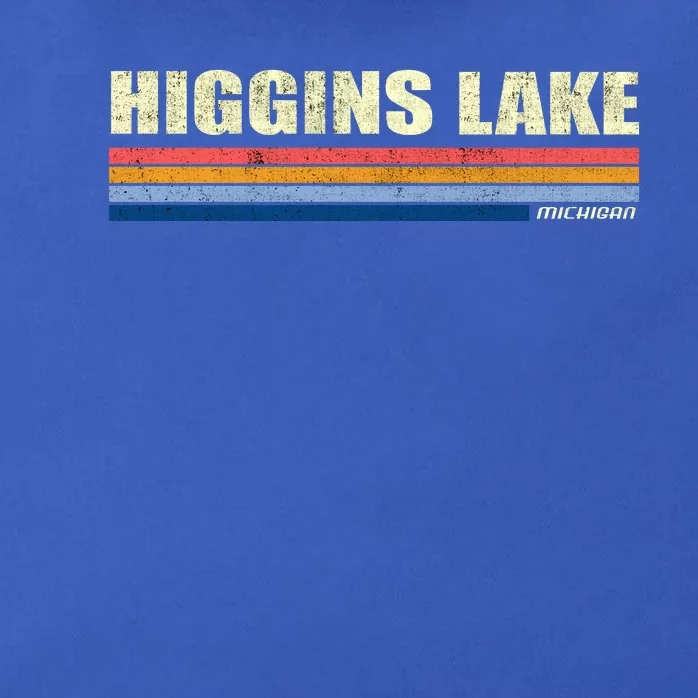 Higgins Lake Michigan Retro Style 1980's Logo Zip Tote Bag