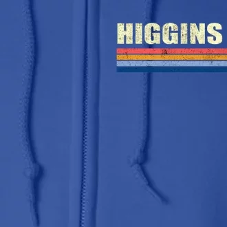 Higgins Lake Michigan Retro Style 1980's Logo Full Zip Hoodie