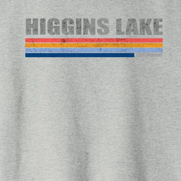 Higgins Lake Michigan Retro Style 1980's Logo Women's Crop Top Tee