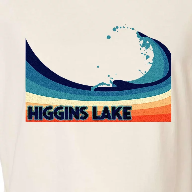 Higgins Lake Michigan Retro Boating Sailing & Fishing Garment-Dyed Women's Muscle Tee