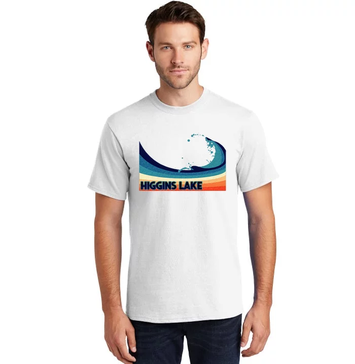 Higgins Lake Michigan Retro Boating Sailing & Fishing Tall T-Shirt