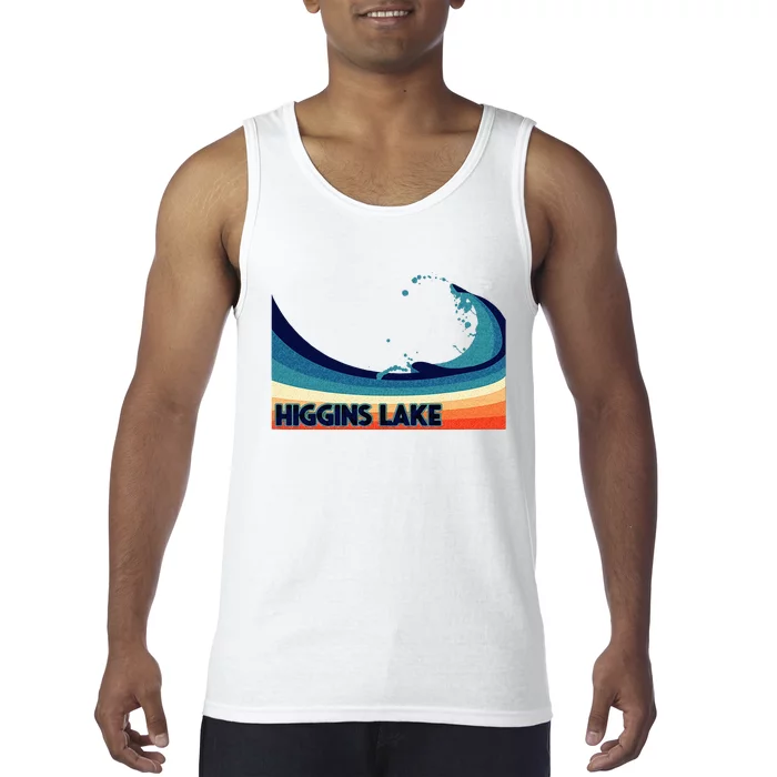 Higgins Lake Michigan Retro Boating Sailing & Fishing Tank Top