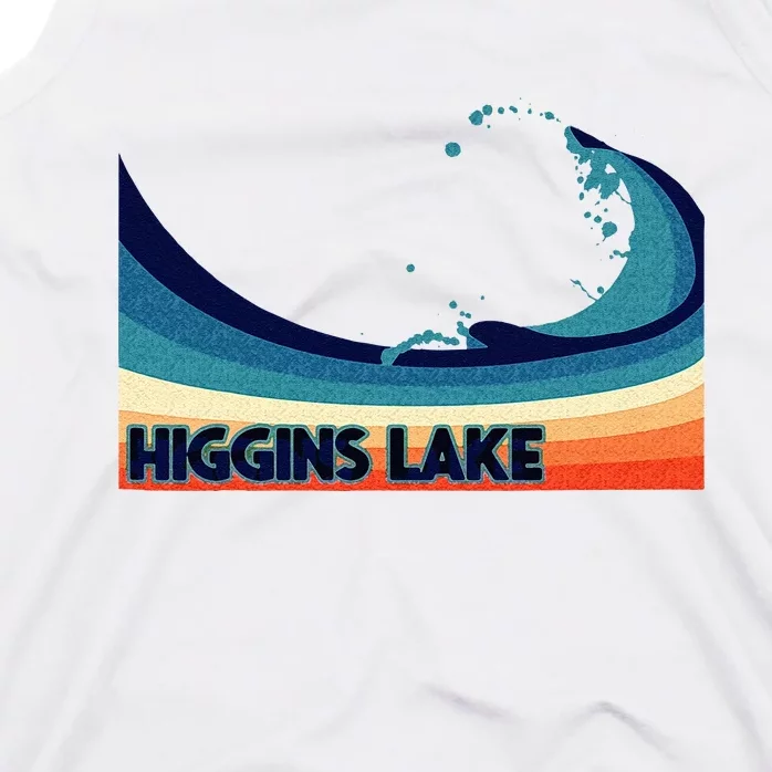 Higgins Lake Michigan Retro Boating Sailing & Fishing Tank Top