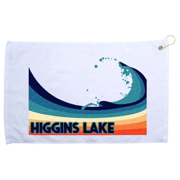 Higgins Lake Michigan Retro Boating Sailing & Fishing Grommeted Golf Towel