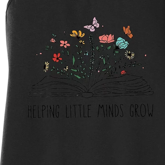 Helping Little Minds Grow Wildflowers Teacher Back To School Women's Racerback Tank