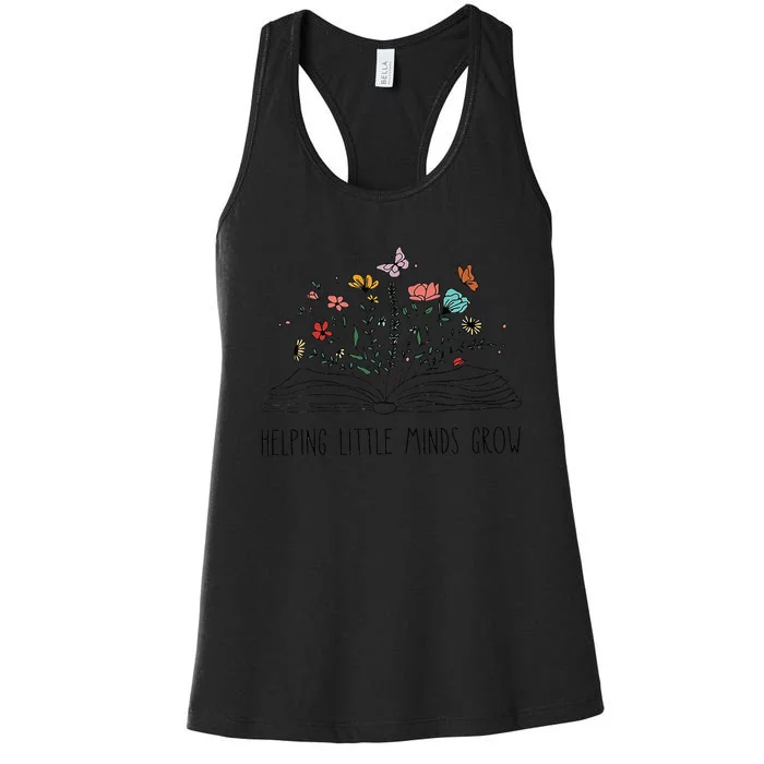 Helping Little Minds Grow Wildflowers Teacher Back To School Women's Racerback Tank