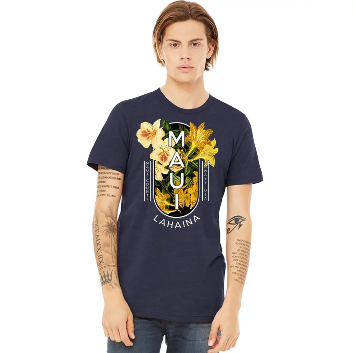 Hawaii Lahaina Maui Floral Premium T-Shirt