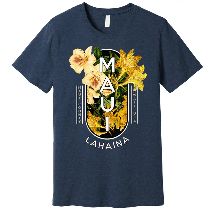 Hawaii Lahaina Maui Floral Premium T-Shirt