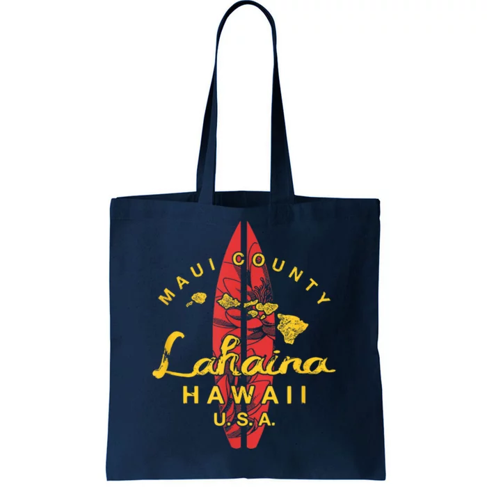 Hawaii Lahaina Maui Vintage Hawaiian Islands Surf Tote Bag