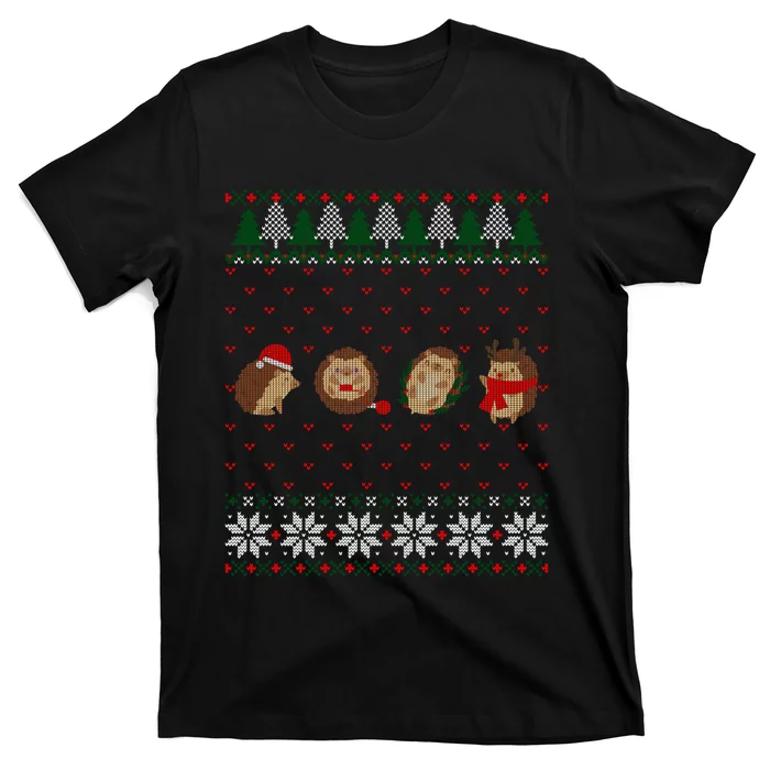 Hedgehogs Lover Merry Christmas Ugly Xmas T-Shirt