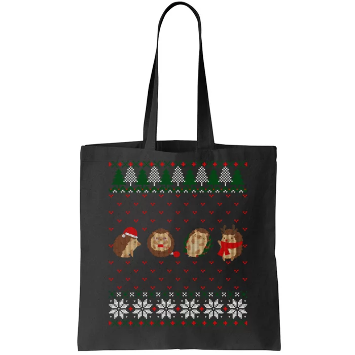 Hedgehogs Lover Merry Christmas Ugly Xmas Tote Bag