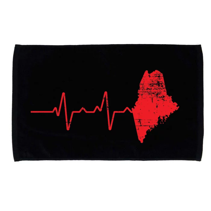 Heartbeat Love Maine Proud Mainer Meaningful Gift Microfiber Hand Towel