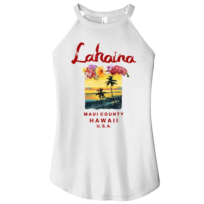 Hawaii Lahaina Maui Vintage Hawaiian Women’s Perfect Tri Rocker Tank