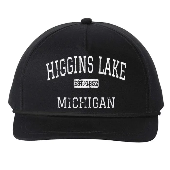 Higgins Lake Michigan MI Vintage Snapback Five-Panel Rope Hat