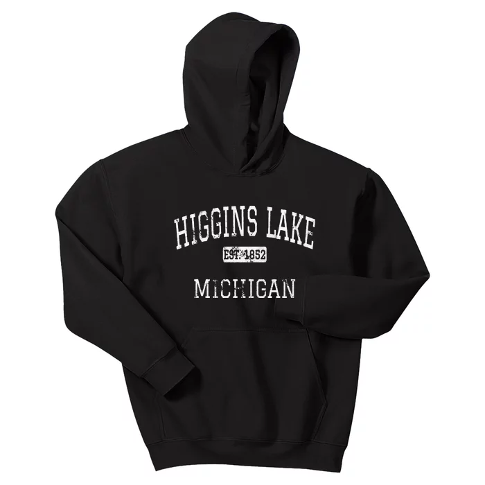 Higgins Lake Michigan MI Vintage Kids Hoodie