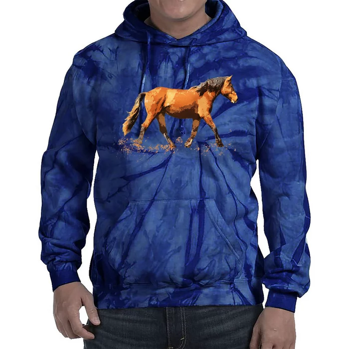 Horse Lover Man Woman Girl Loves Horses Gift Rider Riding Tie Dye Hoodie