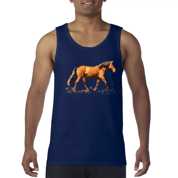 Horse Lover Man Woman Girl Loves Horses Gift Rider Riding Tank Top