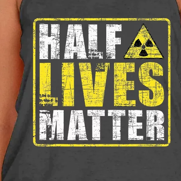 Half Lives Matter Nuclear Engineering Women's Knotted Racerback Tank