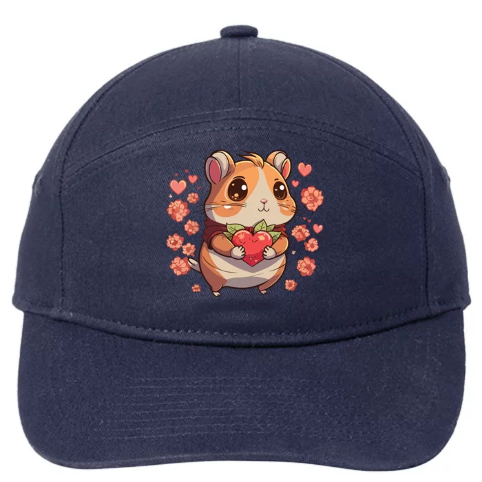 Hamster Lover Men Women Valentines Day Hamster 7-Panel Snapback Hat