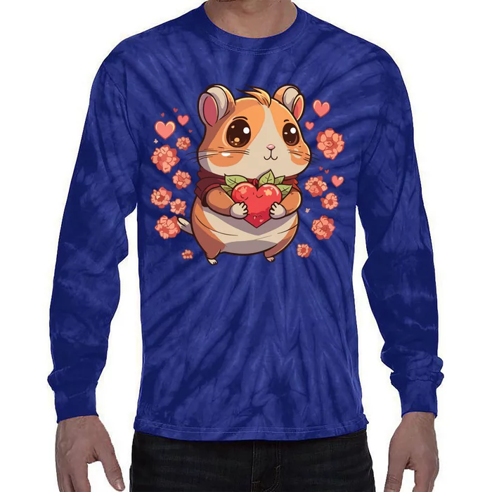 Hamster Lover Men Women Valentines Day Hamster Tie-Dye Long Sleeve Shirt