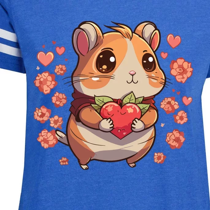 Hamster Lover Men Women Valentines Day Hamster Enza Ladies Jersey Football T-Shirt