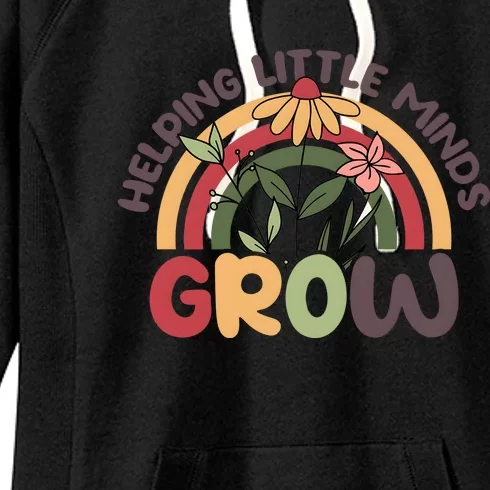 Helping Little Minds Grow Retro Rainbow Women's Fleece Hoodie