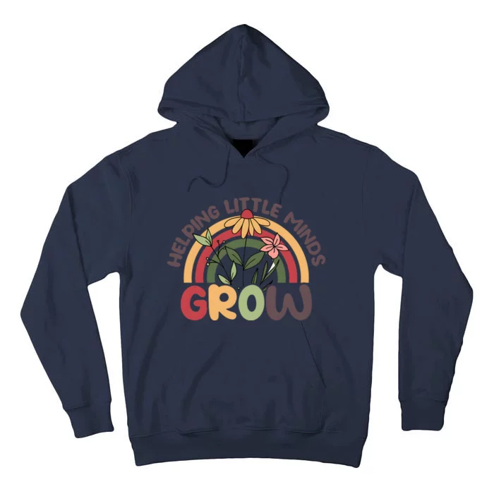 Helping Little Minds Grow Retro Rainbow Tall Hoodie