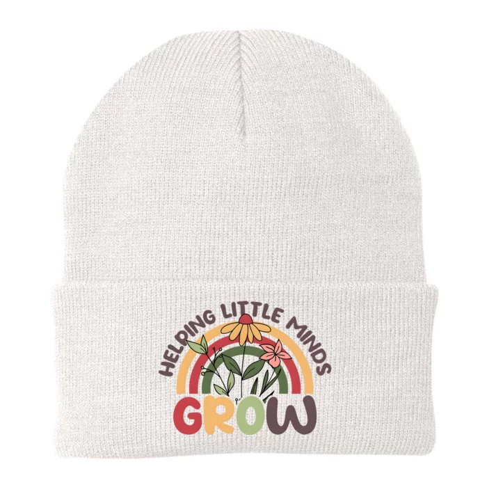 Helping Little Minds Grow Retro Rainbow Knit Cap Winter Beanie