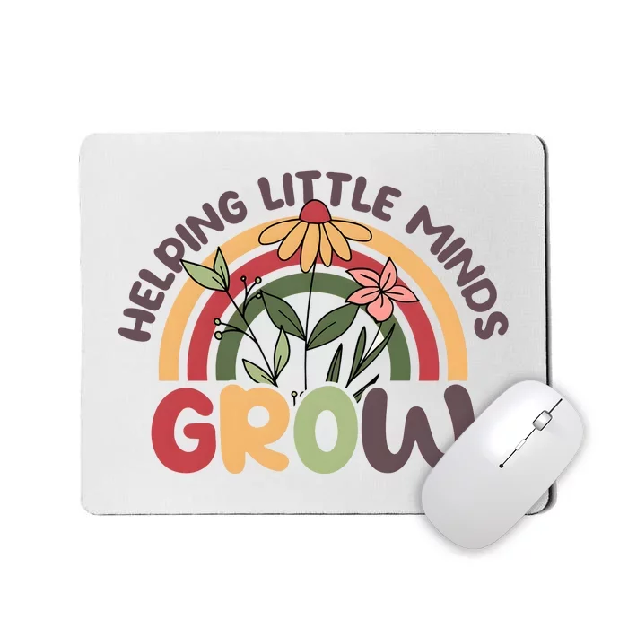 Helping Little Minds Grow Retro Rainbow Mousepad