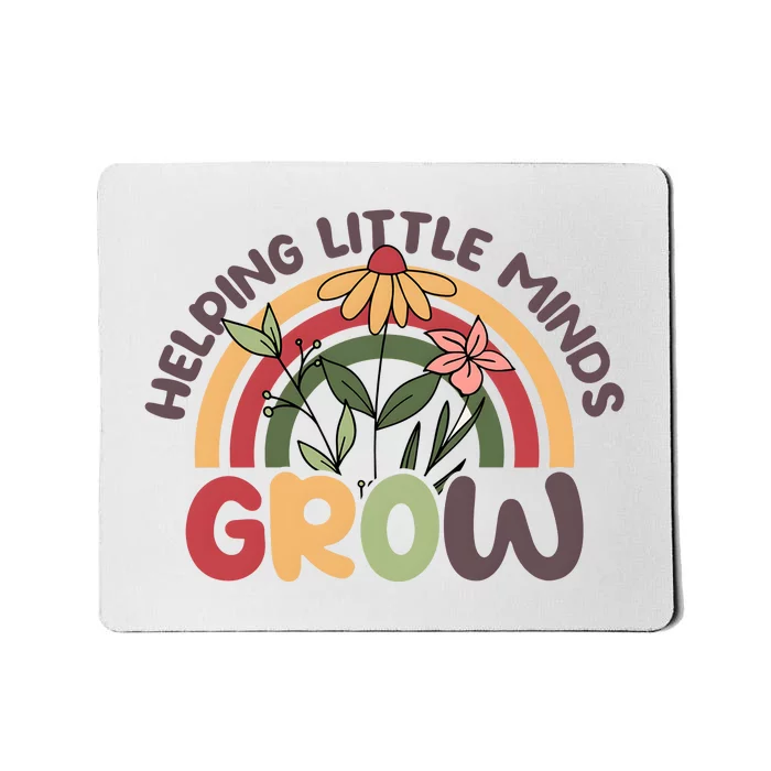 Helping Little Minds Grow Retro Rainbow Mousepad