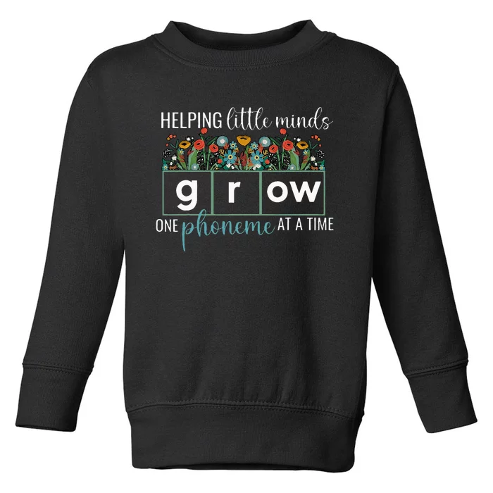 Helping Little Minds Grow One Phoneme At A Time Teacher Toddler Sweatshirt