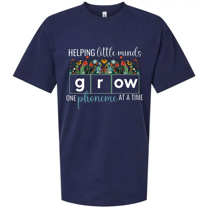 Helping Little Minds Grow One Phoneme At A Time Teacher Sueded Cloud Jersey T-Shirt