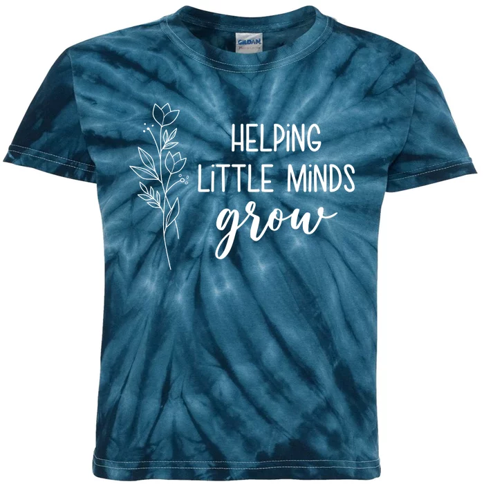 Helping Little Minds Grow Educator Teacher Kids Tie-Dye T-Shirt