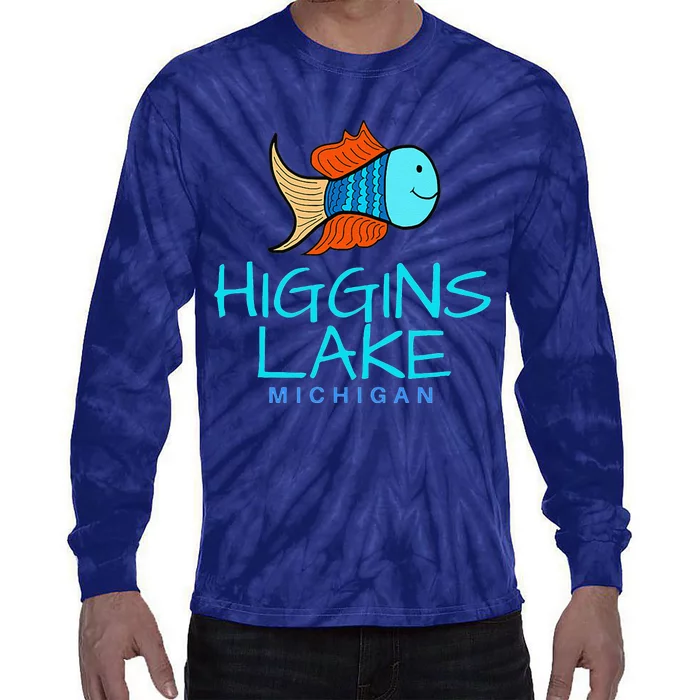 Higgins Lake Michigan , Boaters And Anglers MI Tie-Dye Long Sleeve Shirt