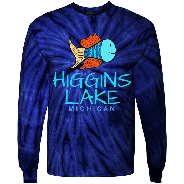 Higgins Lake Michigan , Boaters And Anglers MI Tie-Dye Long Sleeve Shirt