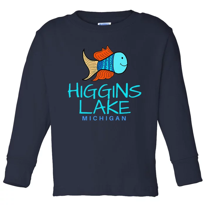 Higgins Lake Michigan , Boaters And Anglers MI Toddler Long Sleeve Shirt