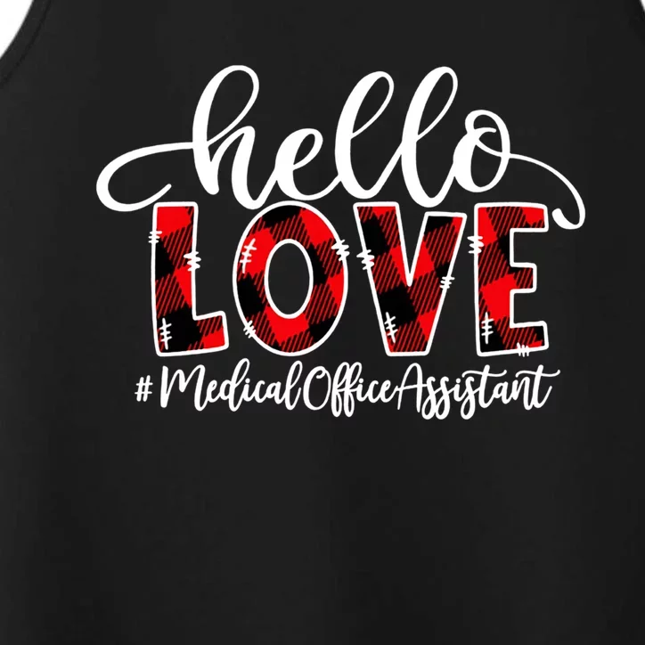 Hello Love Medical Office Assistant Flannel Valentine's Day Gift Performance Tank