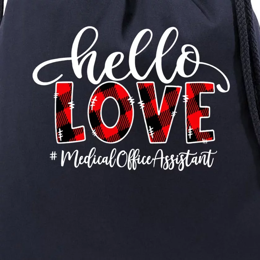 Hello Love Medical Office Assistant Flannel Valentine's Day Gift Drawstring Bag