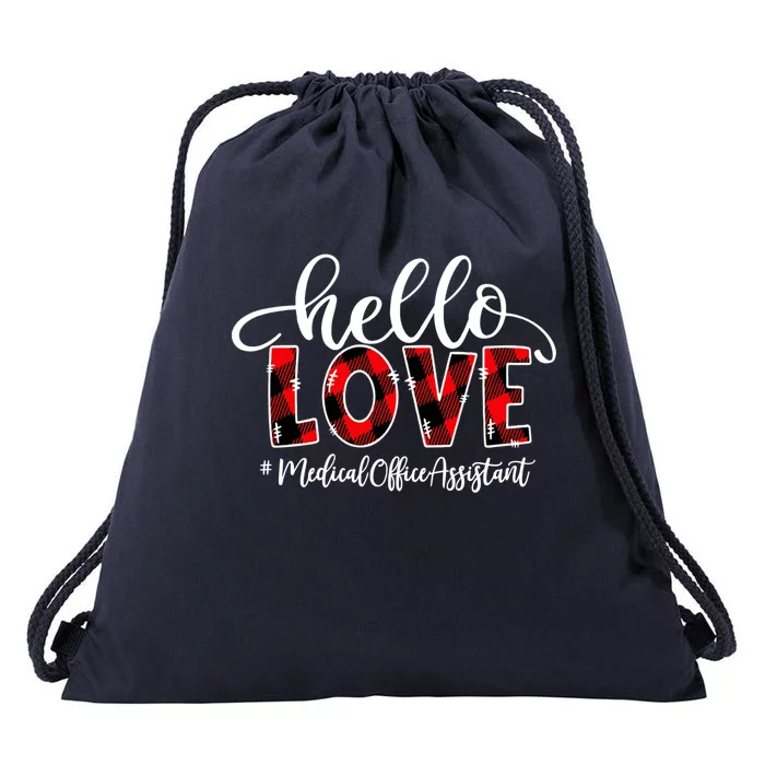 Hello Love Medical Office Assistant Flannel Valentine's Day Gift Drawstring Bag