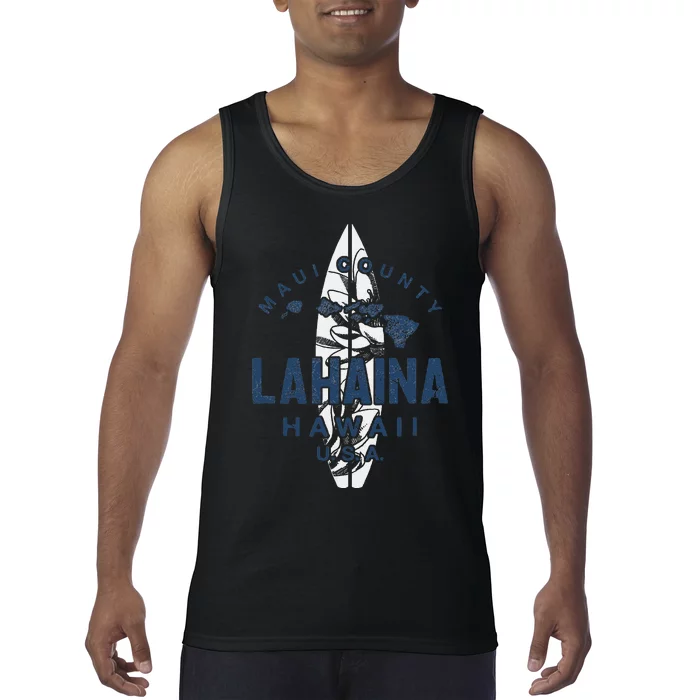 Hawaii Lahaina Maui Vintage Hawaiian Islands Surf Tank Top