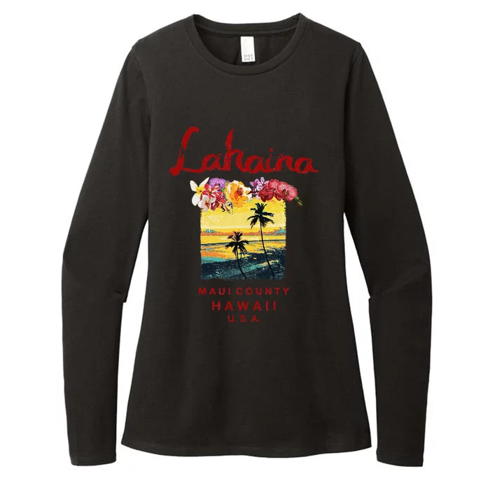 Hawaii Lahaina Maui Vintage Hawaiian Womens CVC Long Sleeve Shirt